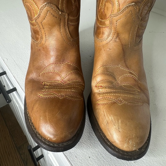 Vintage Texas Country Western Boots Tan Leather Women’s 7M - Made in USA - Picture 3 of 9
